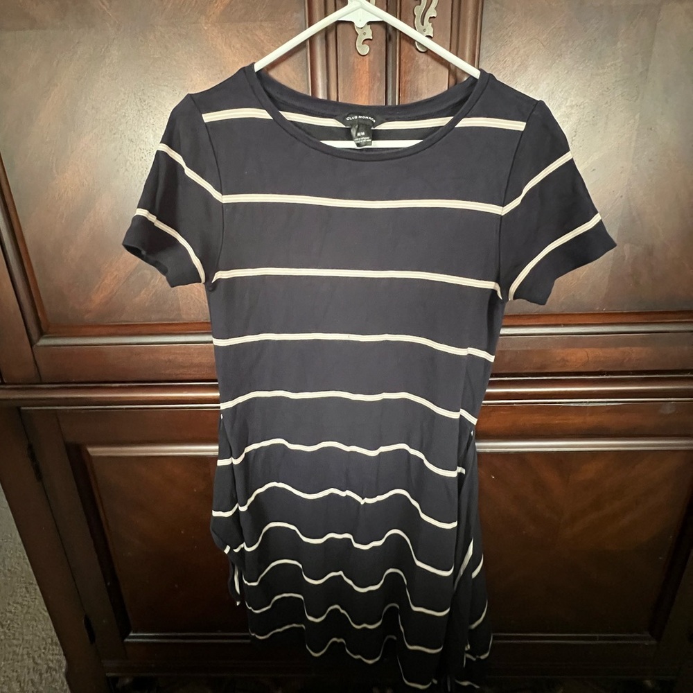 Club Monaco Navy and White Striped Dress